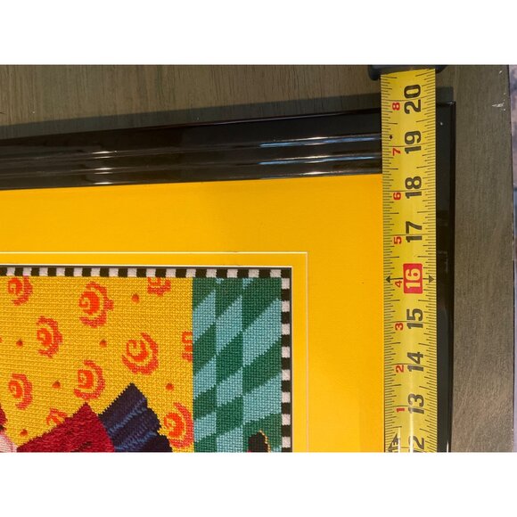 Mary Engelbreit Framed Needlepoint Art "Snap Out Of It" Woman In Red Coat & Hat - Picture 5 of 13